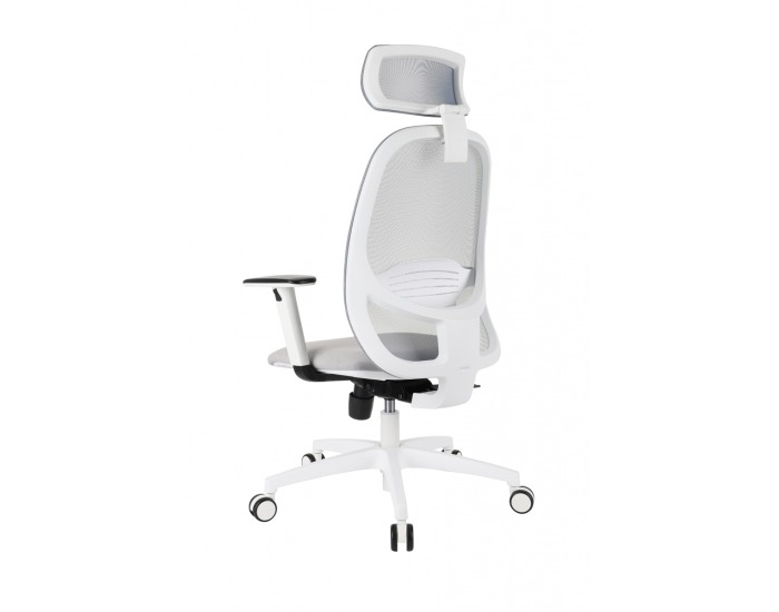 Kancelárska stolička s podrúčkami Nedim WS HD - sivá / biela