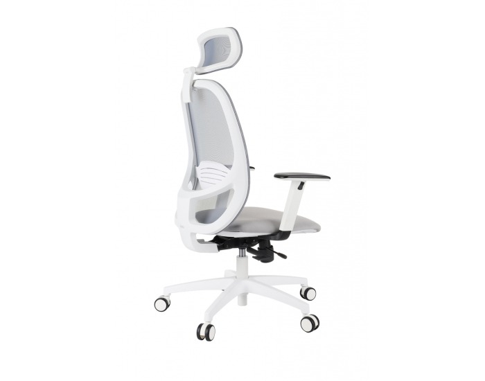 Kancelárska stolička s podrúčkami Nedim WS HD - sivá / biela