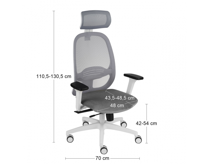 Kancelárska stolička s podrúčkami Nedim WS HD - sivá (Medley 05) / sivá / biela