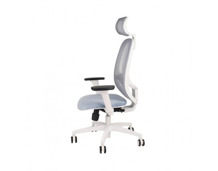 Kancelárska stolička s podrúčkami Nedim WS HD - svetlomodrá / sivá / biela