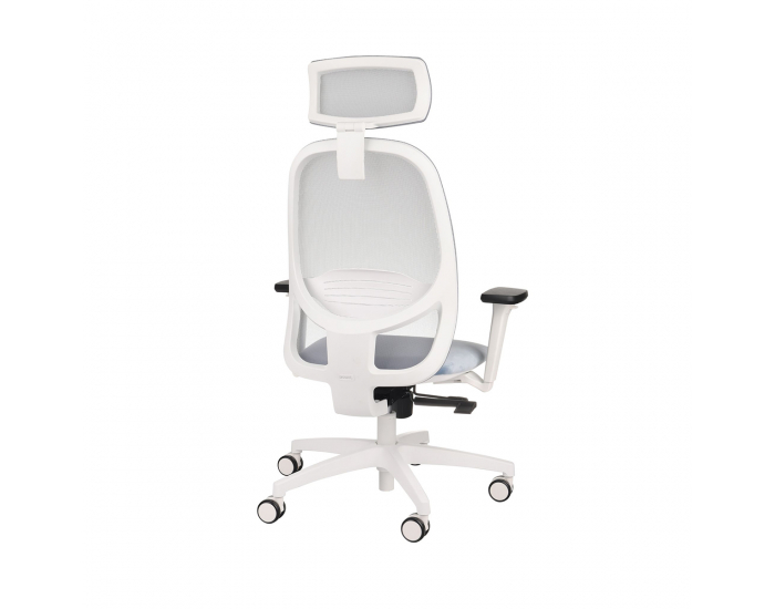 Kancelárska stolička s podrúčkami Nedim WS HD - svetlomodrá / sivá / biela