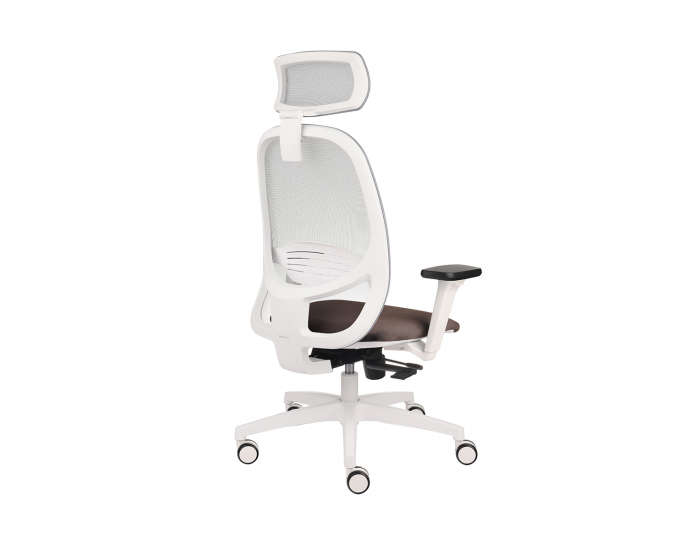 Kancelárska stolička s podrúčkami Nedim WS HD - tmavohnedá / sivá / biela