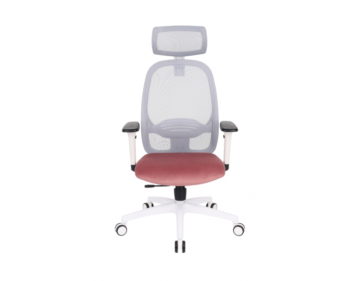 Kancelárska stolička s podrúčkami Nedim WS HD - tmavoružová / sivá / biela