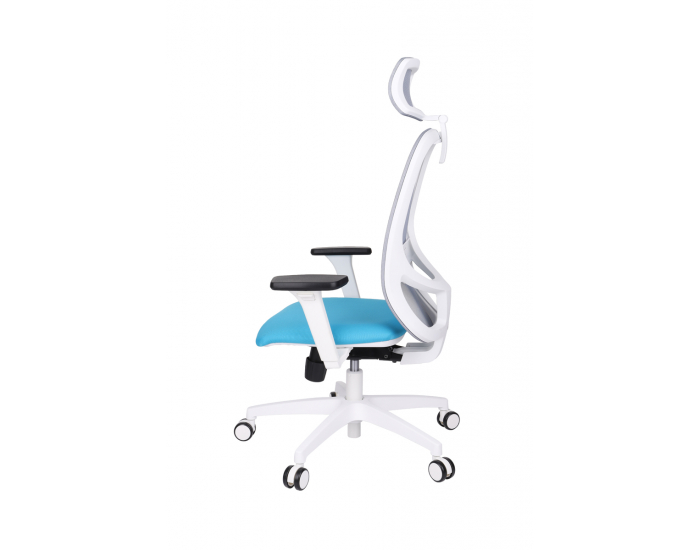 Kancelárska stolička s podrúčkami Nedim WS HD - tyrkysová / sivá / biela
