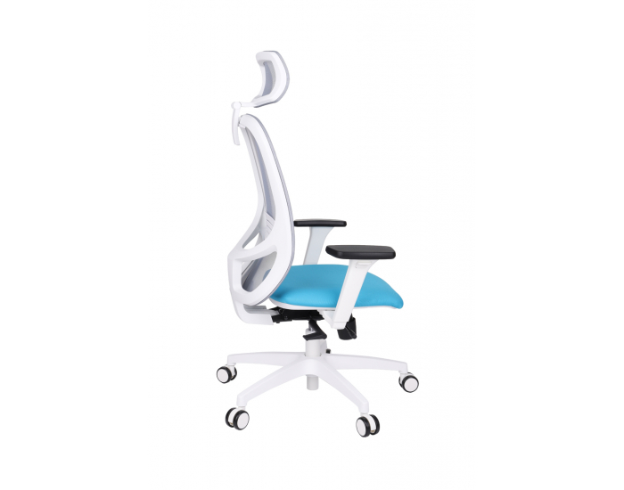 Kancelárska stolička s podrúčkami Nedim WS HD - tyrkysová / sivá / biela