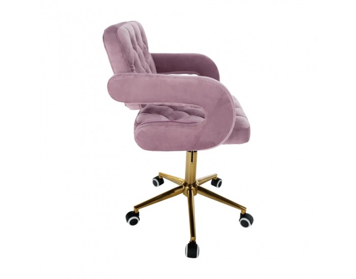 Kancelárske kreslo Nelia - ružová (Velvet) / zlatá