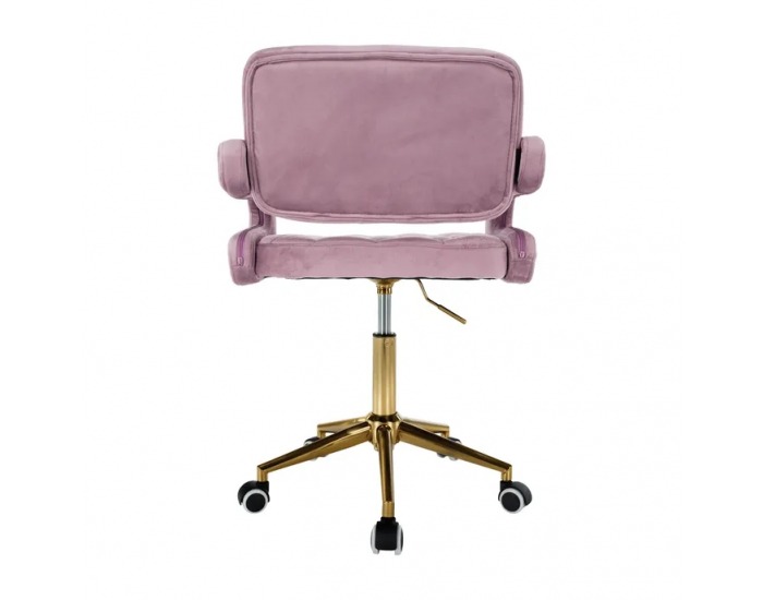 Kancelárske kreslo Nelia - ružová (Velvet) / zlatá