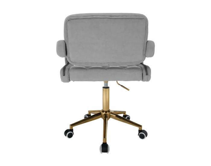Kancelárske kreslo Nelia - svetlosivá (Velvet) / zlatá