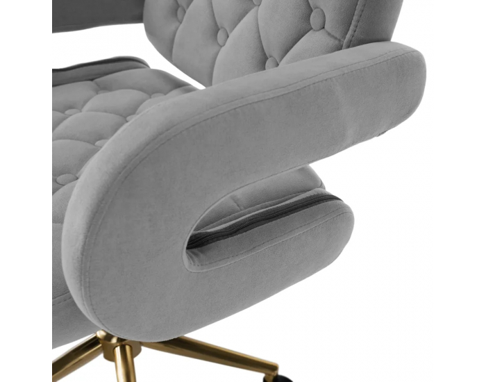Kancelárske kreslo Nelia - svetlosivá (Velvet) / zlatá