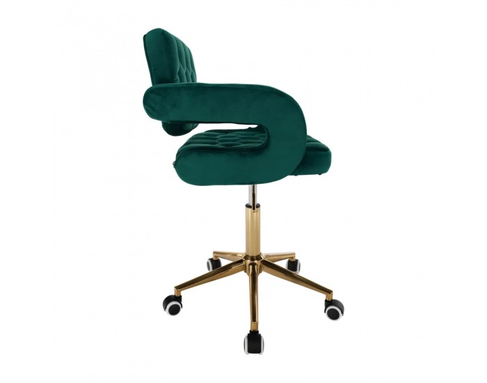 Kancelárske kreslo Nelia - tmavozelená (Velvet) / zlatá