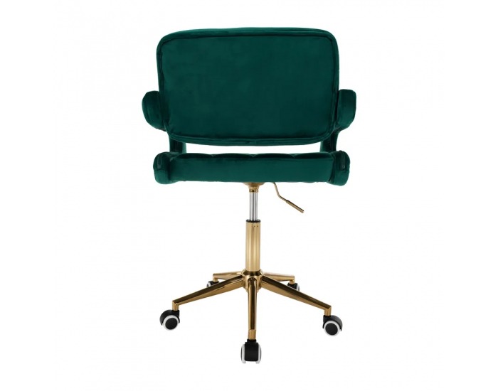 Kancelárske kreslo Nelia - tmavozelená (Velvet) / zlatá