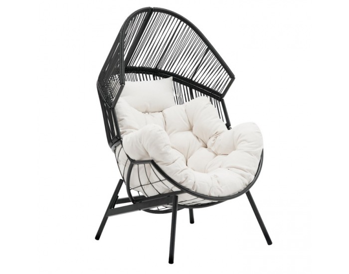 Záhradné kreslo Neo - čierna / biela