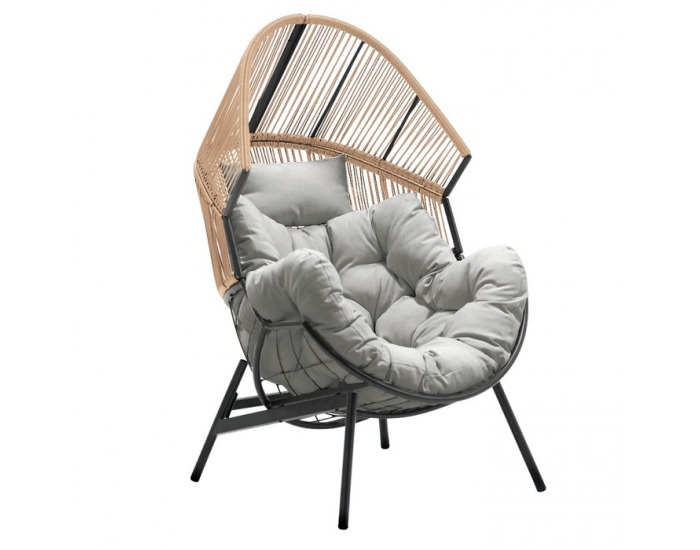 Záhradné kreslo Neo - hnedá / sivá