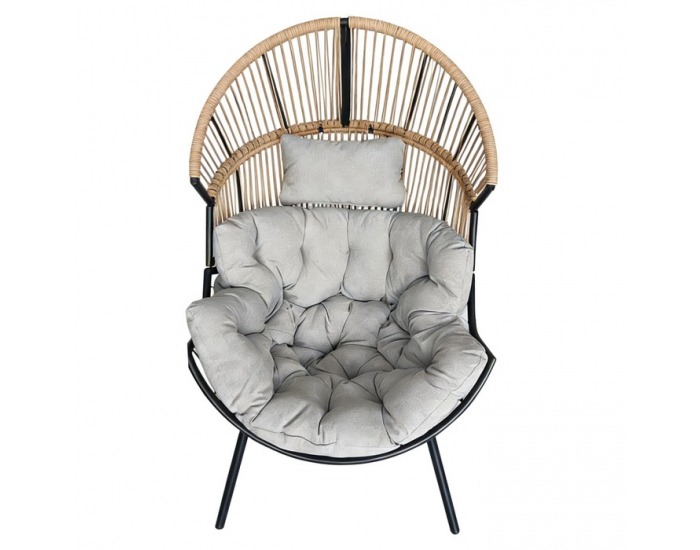 Záhradné kreslo Neo - hnedá / sivá