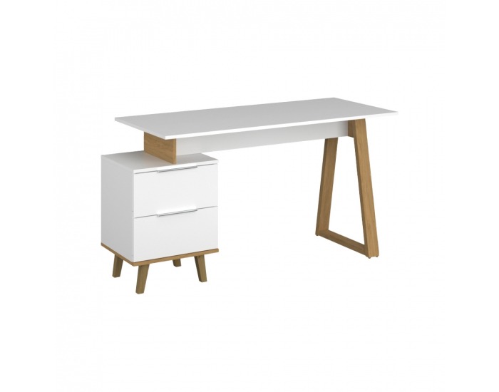 Zásuvková komoda Nepu 2S/46 - biela / dub kamenný