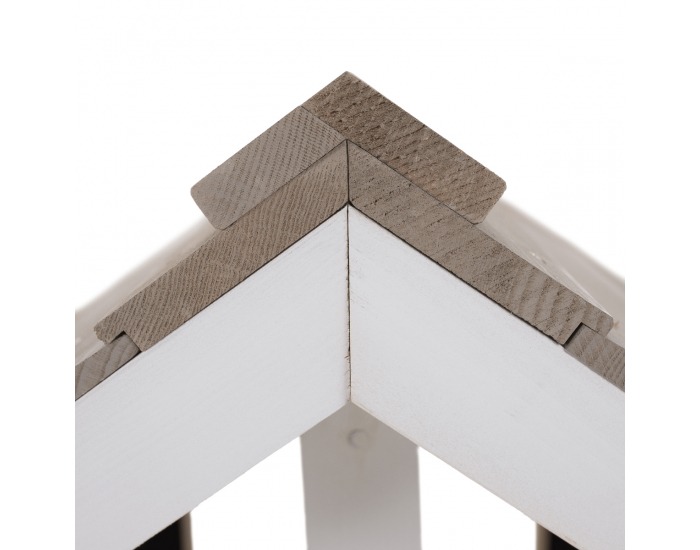 Drevený záhradný domček pre deti Nesko - biela / sivá / žltá / modrá