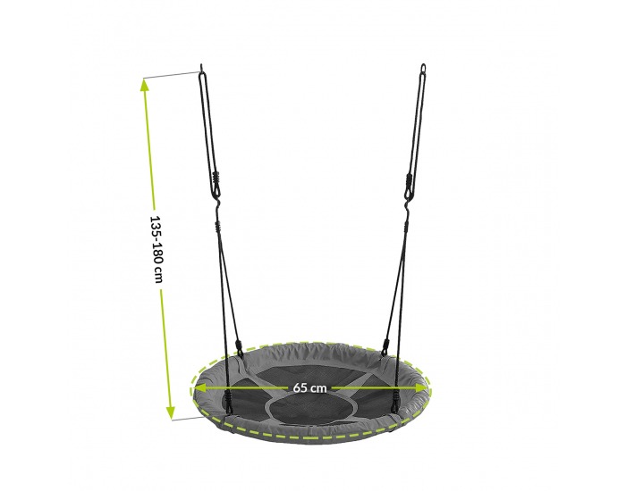 Detská hojdačka Nest 65 cm - čierna / antracit