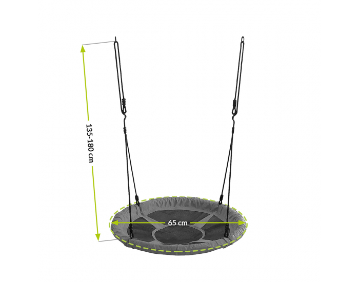 Detská hojdačka Nest 65 cm - čierna / antracit