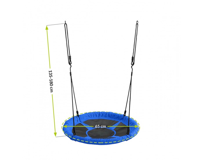 Detská hojdačka Nest 65 cm - čierna / modrá