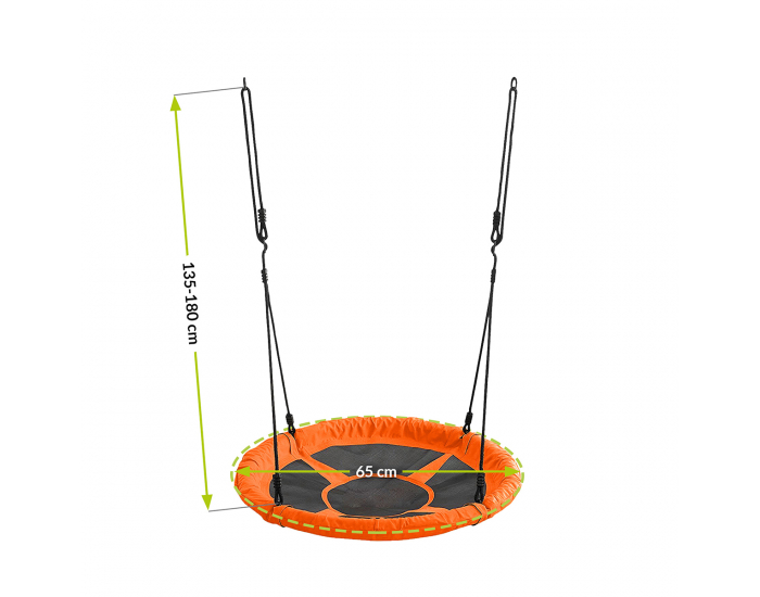 Detská hojdačka Nest 65 cm - čierna / oranžová