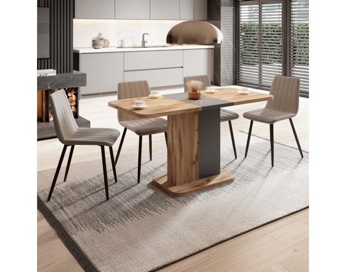 Rozkladací jedálenský stôl Netox 110/145 - dub wotan / antracit