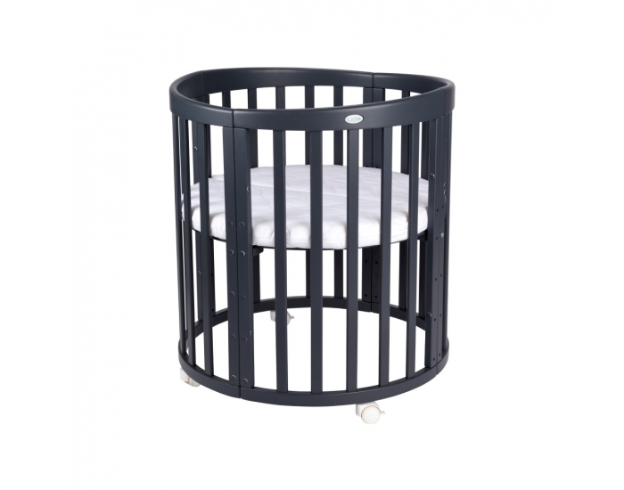 Detská rastúca oválna postieľka s matracom 7v1 Niko - grafit