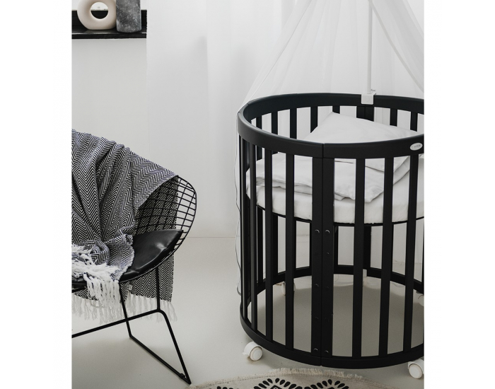 Detská rastúca oválna postieľka s matracom 7v1 Niko - grafit