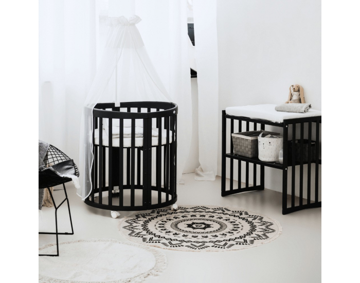 Detská rastúca oválna postieľka s matracom 7v1 Niko - grafit