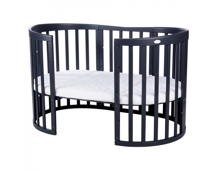 Detská rastúca oválna postieľka s matracom 7v1 Niko - grafit