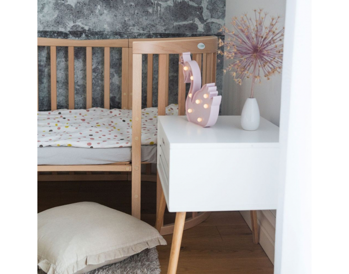 Detská rastúca oválna postieľka s matracom 7v1 Niko - prírodná