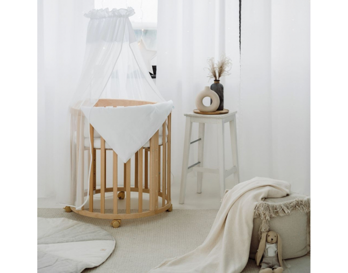 Detská rastúca oválna postieľka s matracom 7v1 Niko - prírodná