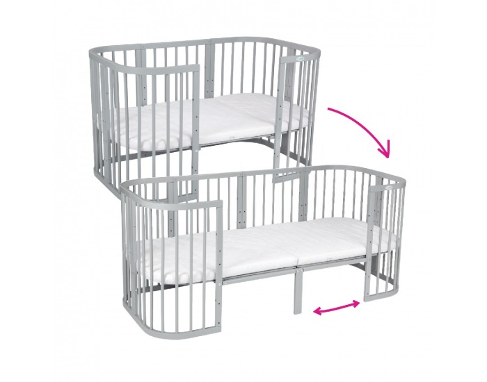 Rozšírenie k rastúcej postieľke 7v1 Niko / Lili - svetlosivá