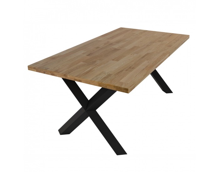 Jedálenský stôl Niler 180x100 cm - prírodná / čierna