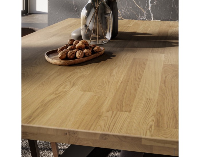 Jedálenský stôl Niler 180x100 cm - prírodná / čierna