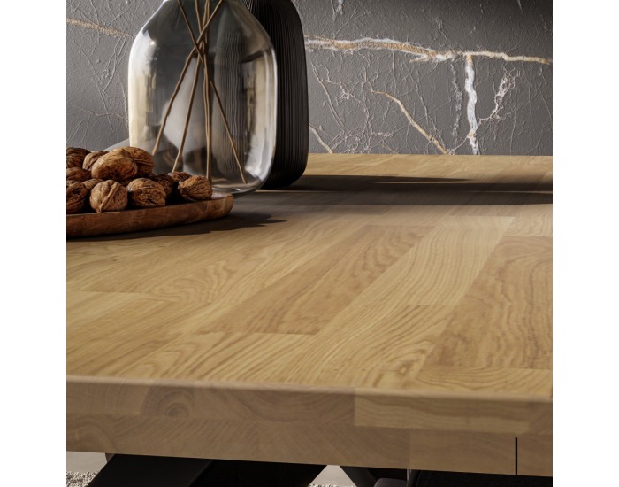 Jedálenský stôl Niler 180x100 cm - prírodná / čierna