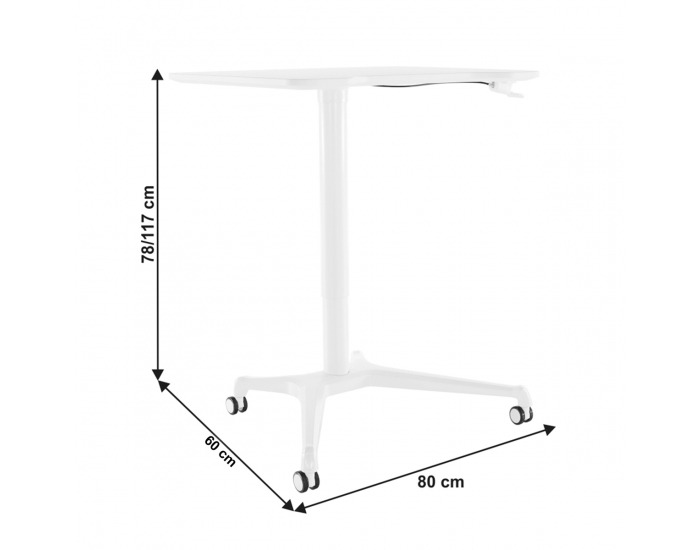 PC stôl na kolieskach Nixon - biela