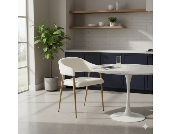 Jedálenské kreslo Nizar Typ 1 - krémová / buk