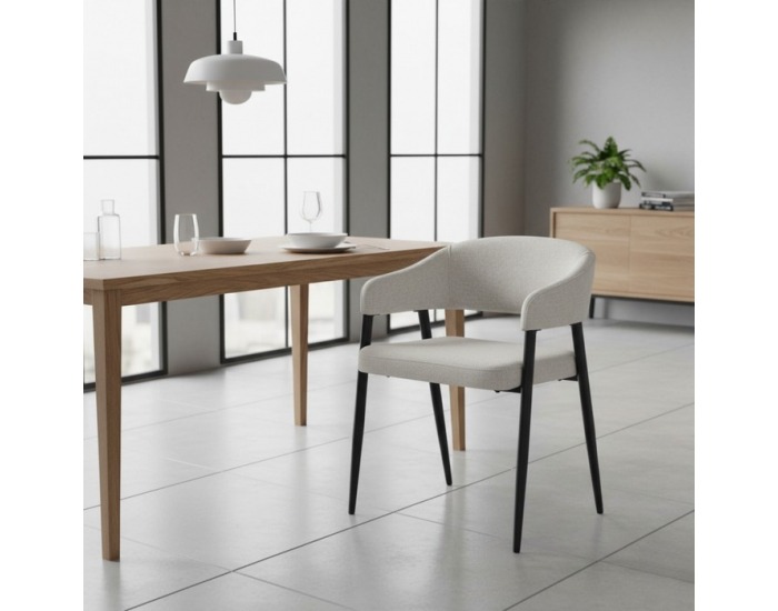 Jedálenské kreslo Nizar Typ 2 - svetlosivá / čierna