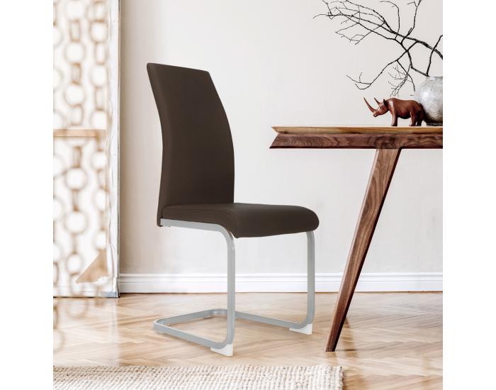 Jedálenská stolička Nobata - tmavohnedá / sivá