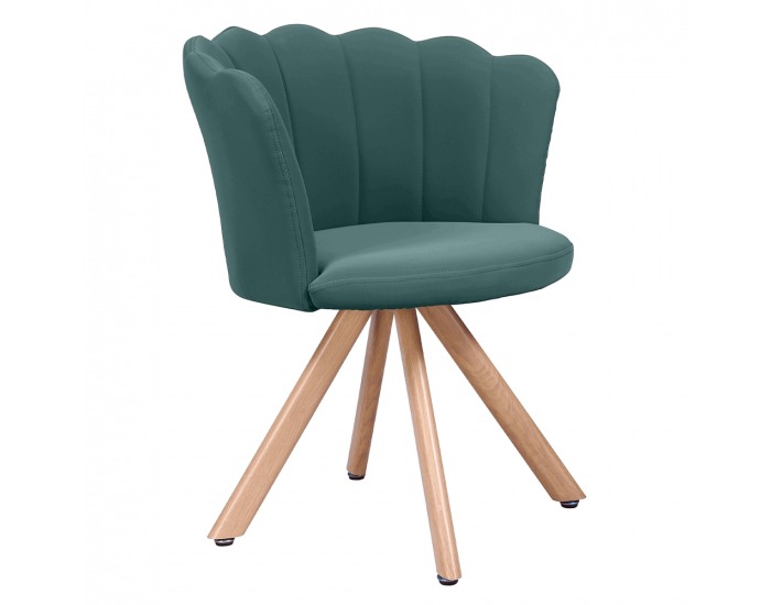 Dizajnové kreslo Nobia - zelená / prírodná