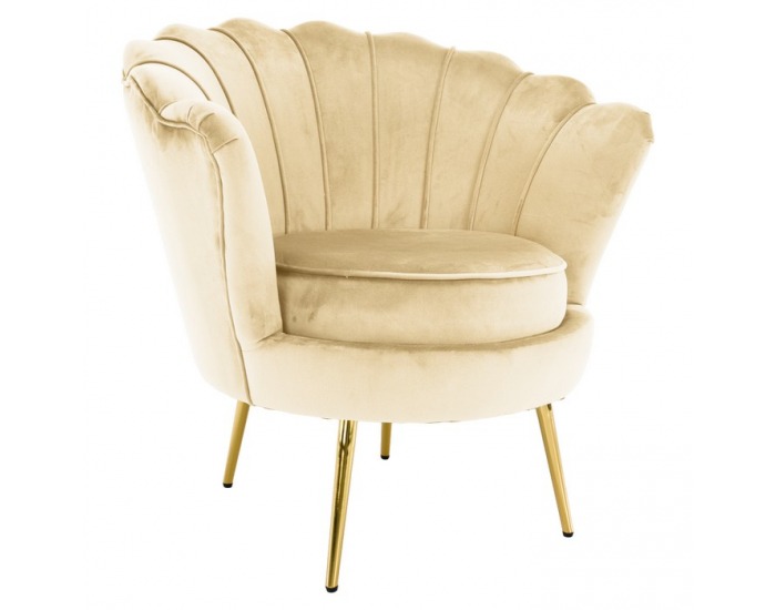 Kreslo Nobleo - béžová (Velvet) / zlatá