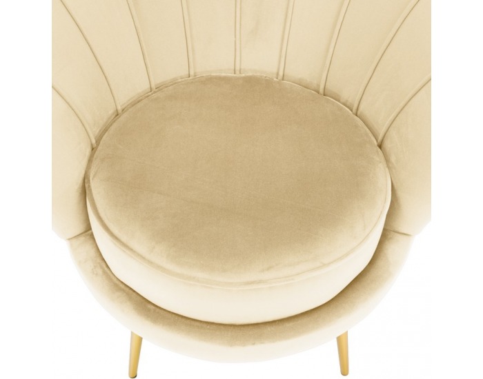 Kreslo Nobleo - béžová (Velvet) / zlatá
