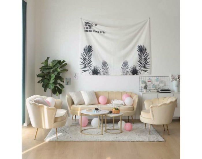 Kreslo Nobleo - béžová (Velvet) / zlatá