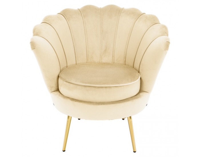 Kreslo Nobleo - béžová (Velvet) / zlatá