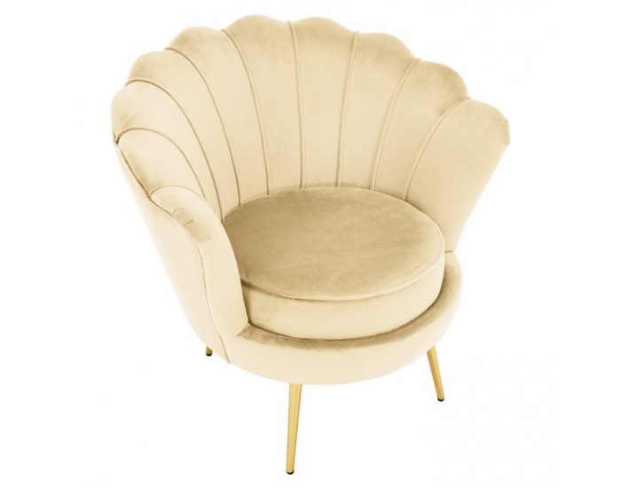 Kreslo Nobleo - béžová (Velvet) / zlatá