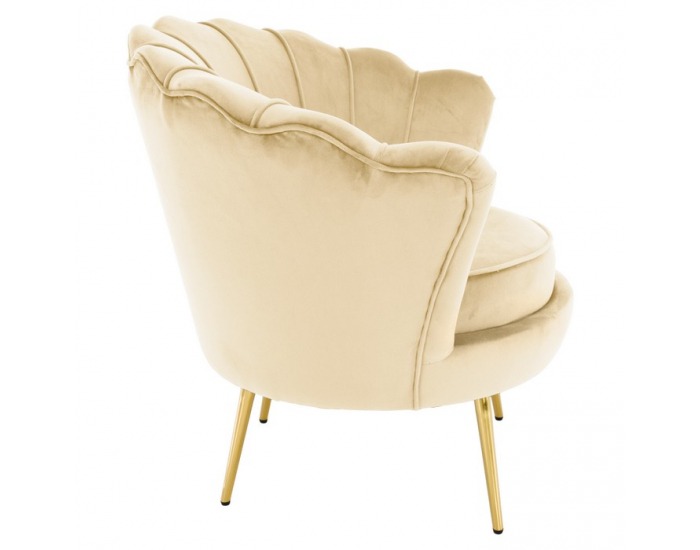 Kreslo Nobleo - béžová (Velvet) / zlatá
