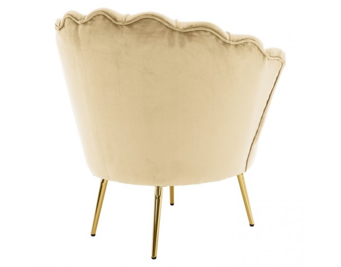 Kreslo Nobleo - béžová (Velvet) / zlatá