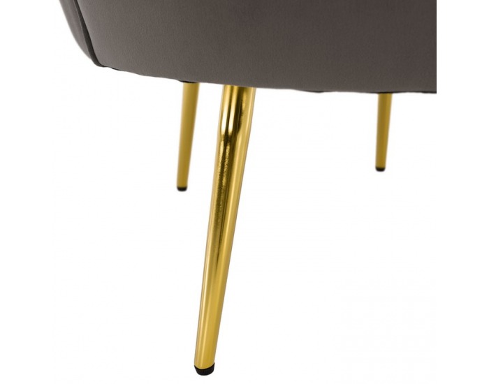 Kreslo Nobleo - sivohnedá (Velvet) / zlatá