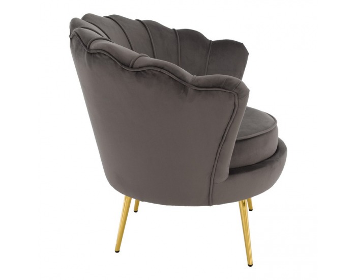 Kreslo Nobleo - sivohnedá (Velvet) / zlatá