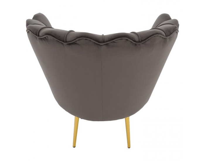 Kreslo Nobleo - sivohnedá (Velvet) / zlatá